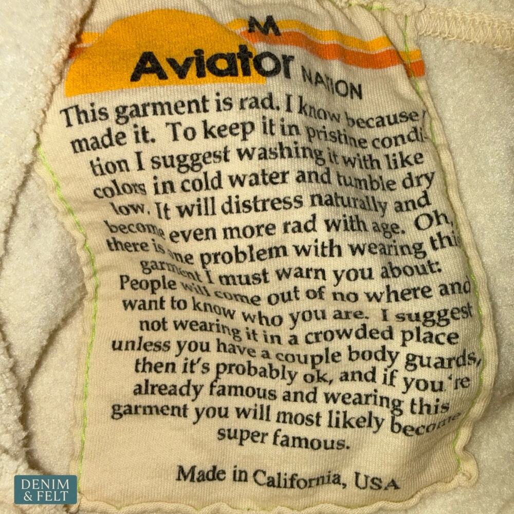 Aviator Nation Vintage White Unisex Ninja Pullover Hoodie Cozy Surf Core Medium - Picture 14 of 16